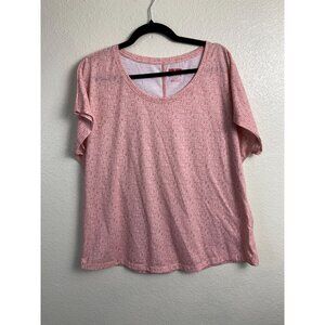 Orvis Short Sleeve geometric jersey Stretch Top Women size XL Orange Outdoor